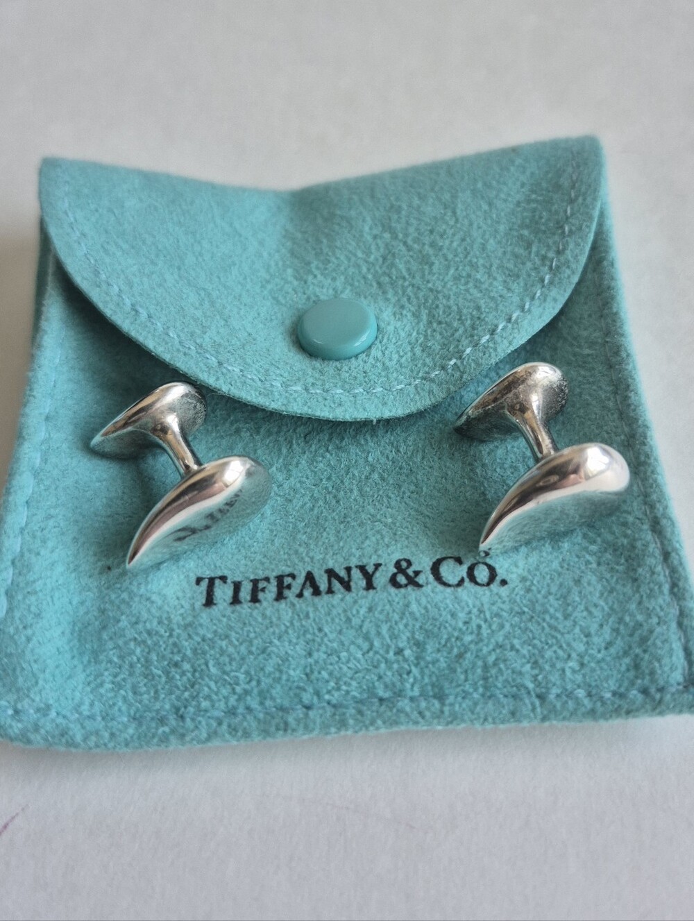 Tiffany & Co. Cufflinks Elsa Peretti Tear Drop 925 Sterling Silver